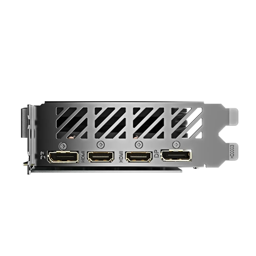 GIGABYTE GeForce RTX 4060 GAMING OC 8G – Zadný panel s výstupmi DisplayPort a HDMI GIGABYTE GeForce RTX 4060 GAMING OC 8G – Zadný panel s výstupmi DisplayPort a HDMI