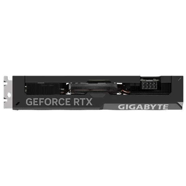 GIGABYTE GeForce RTX 4060 Ti WINDFORCE OC 8G – Bočný pohľad na kartu s nápisom GeForce RTX