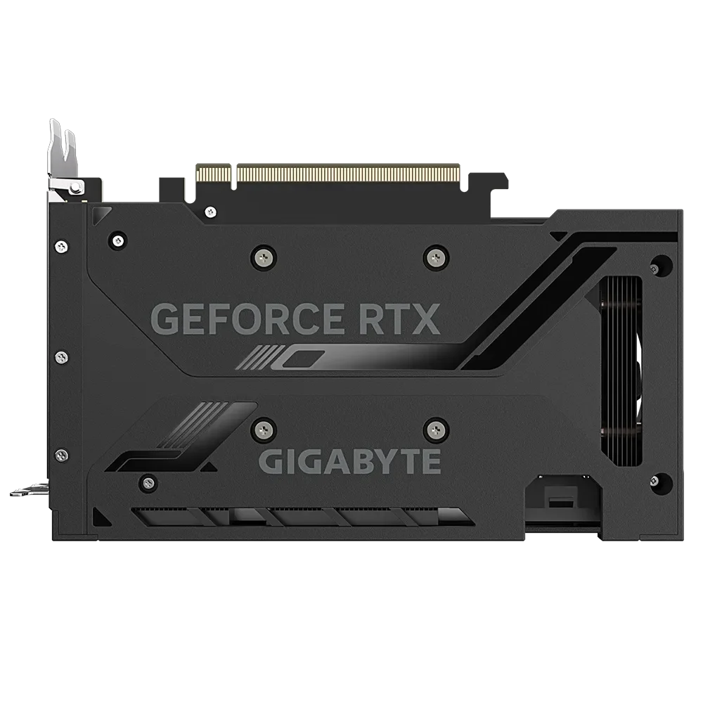 GIGABYTE GeForce RTX 4060 Ti WINDFORCE OC 8G – Zadná strana grafickej karty s backplate GIGABYTE GeForce RTX 4060 Ti WINDFORCE OC 8G – Zadná strana grafickej karty s backplate