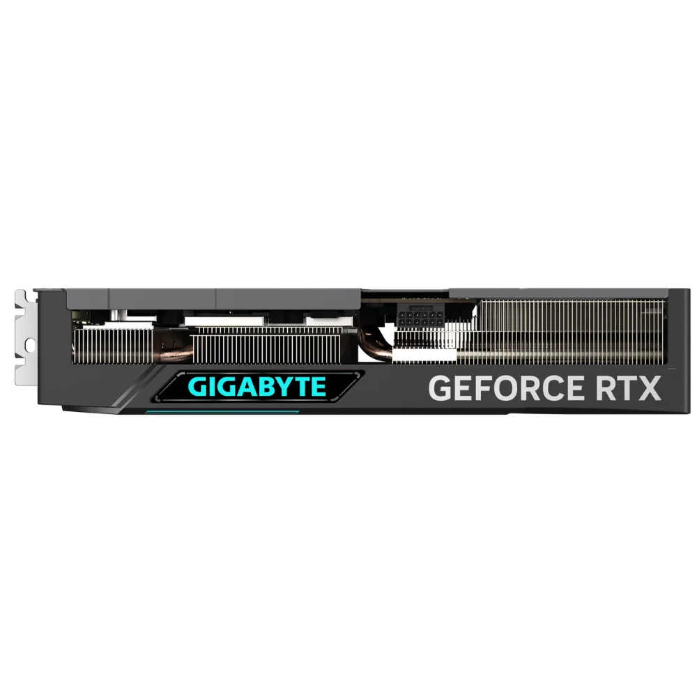 Gigabyte GeForce RTX 4070 SUPER EAGLE OC 12G – Bočný pohľad na grafickú kartu s logom Gigabyte Gigabyte GeForce RTX 4070 SUPER EAGLE OC 12G – Bočný pohľad na grafickú kartu s logom Gigabyte