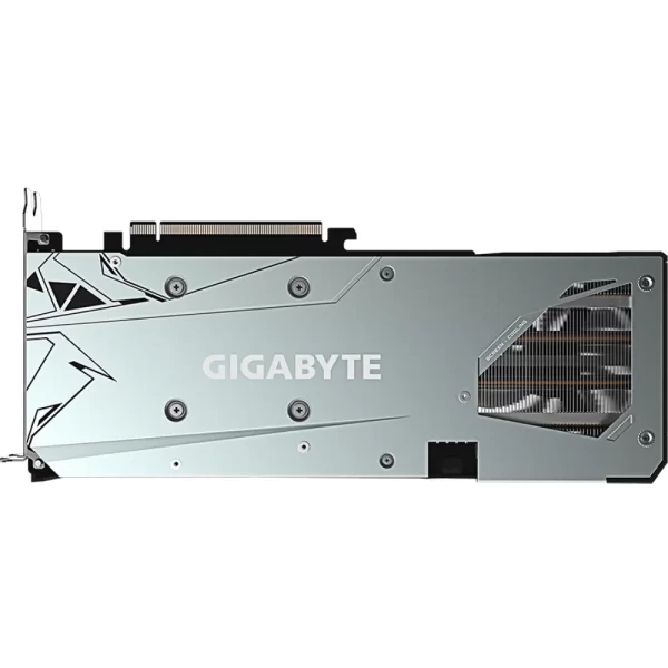 Gigabyte Radeon RX 7600 GAMING OC 8G – zadný kryt s logom Gigabyte