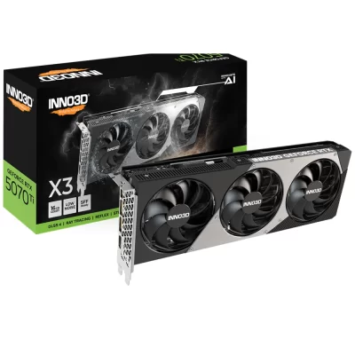 INNO3D GeForce RTX 5070 Ti X3 16 GB – balenie a karta z predu