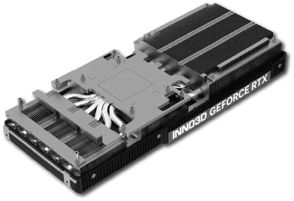 INNO3D GeForce RTX 5070 TWIN X2 OC 12 GB – Detail zadnej strany grafickej karty