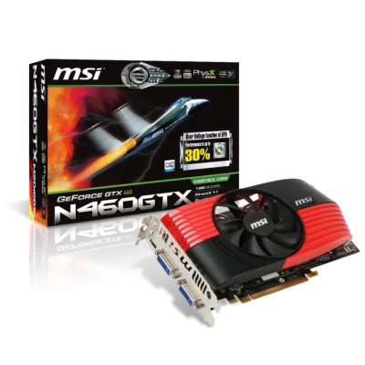MSI GeForce GTX 460 1 GB – Grafická karta s originálnym balením MSI a zvýraznením výhod produktu