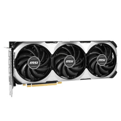 MSI GeForce RTX 4070 VENTUS 3X 12G OC – Predná strana grafickej karty s tromi ventilátormi