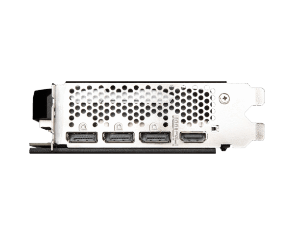 MSI GeForce RTX 4070 VENTUS 3X 12G OC – Zadný panel s výstupmi DisplayPort a HDMI