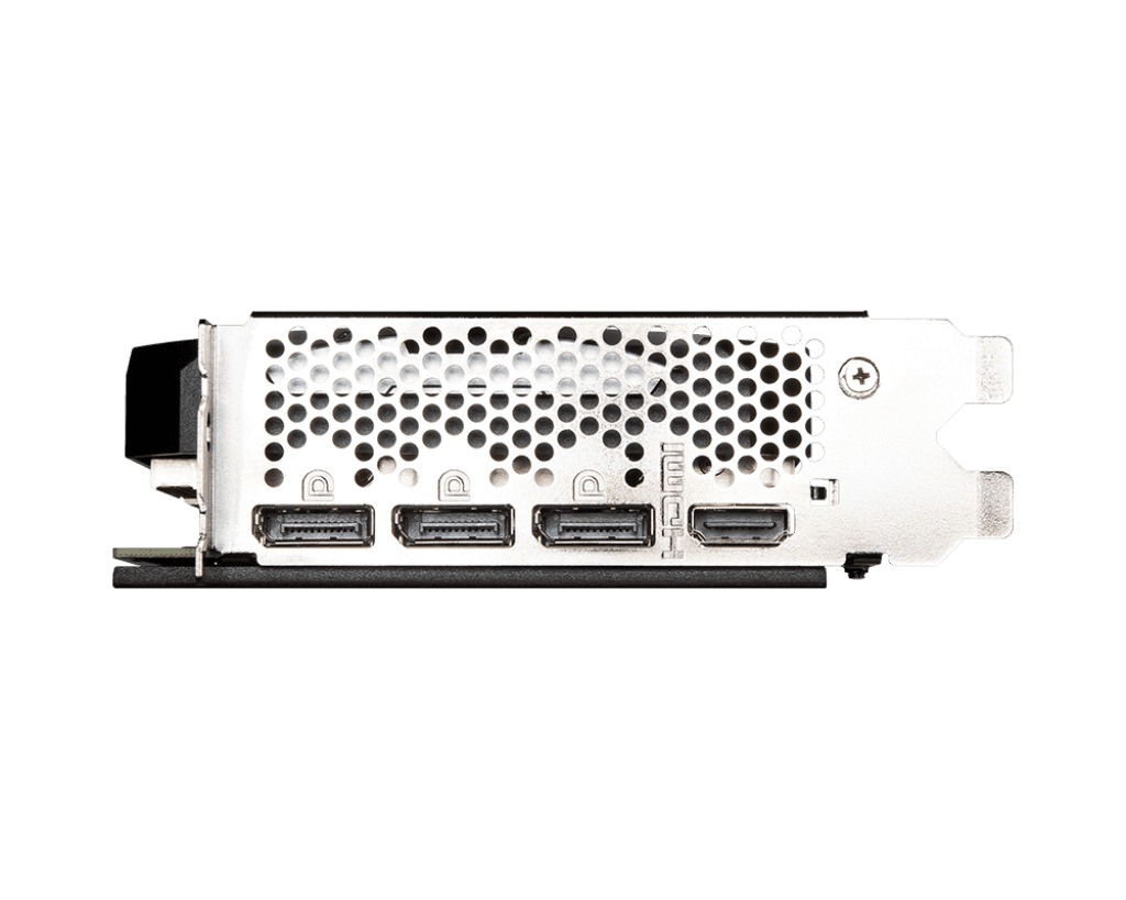 msi-geforce-rtx-4070-ventus-3x-12g-oc-zadny-panel MSI GeForce RTX 4070 VENTUS 3X 12G OC – Zadný panel s výstupmi DisplayPort a HDMI
