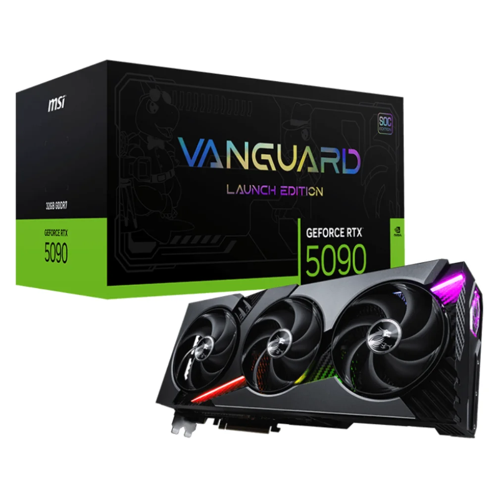 MSI GeForce RTX 5090 32G VANGUARD SOC LAUNCH EDITION – Balenie s grafickou kartou z limitovanej edície MSI GeForce RTX 5090 32G VANGUARD SOC LAUNCH EDITION – Balenie s grafickou kartou z limitovanej edície
