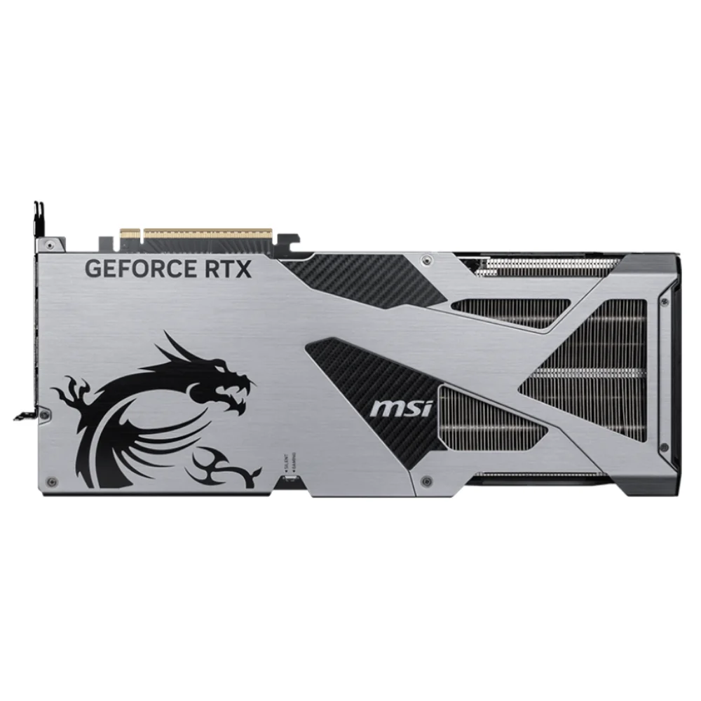 MSI GeForce RTX 5090 32G VANGUARD SOC LAUNCH EDITION – Zadný kovový kryt s drakom a výrezmi MSI GeForce RTX 5090 32G VANGUARD SOC LAUNCH EDITION – Zadný kovový kryt s drakom a výrezmi