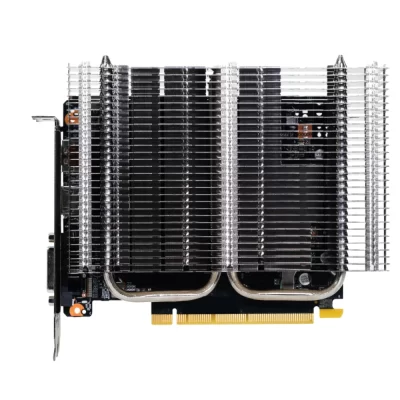 Palit GeForce RTX 3050 KalmX 6GB – predná strana karty s pasívnym hliníkovým chladičom