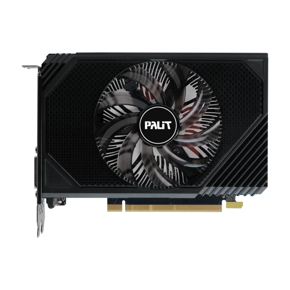 Palit GeForce RTX 3050 StormX 6GB – Predný pohľad na chladiaci ventilátor grafickej karty Palit GeForce RTX 3050 StormX 6GB – Predný pohľad na chladiaci ventilátor grafickej karty