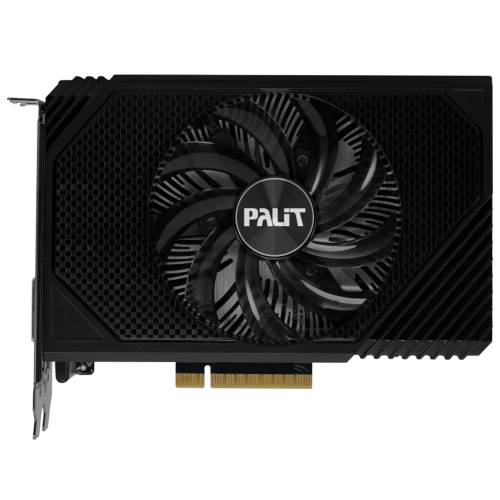 Palit GeForce RTX 3050 StormX 8 GB – Pohľad spredu na ventilátor grafickej karty Palit GeForce RTX 3050 StormX 8 GB – Pohľad spredu na ventilátor grafickej karty