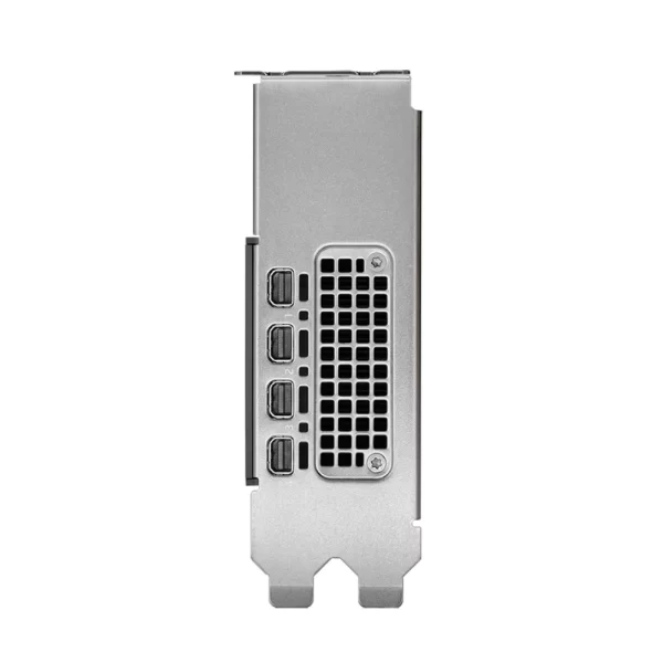 PNY NVIDIA RTX 2000 Ada Generation 16 GB – Zobrazenie konektorového panelu so štyrmi mini DisplayPortmi