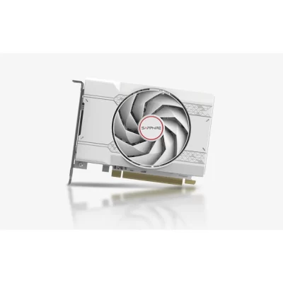 SAPPHIRE PULSE AMD Radeon RX 6500 XT ITX PURE 4GB – Predný pohľad na grafickú kartu s ventilátorom