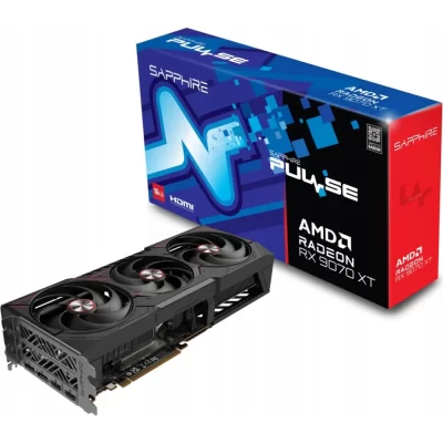 Sapphire PULSE AMD Radeon RX 9070 XT 16 GB – Karta s krabicou a modrým motívom Sapphire Pulse