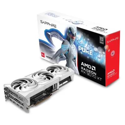 SAPPHIRE PURE AMD Radeon RX 9070 XT GPU 16 GB – Karta s krabicou a motívom Sapphire PURE