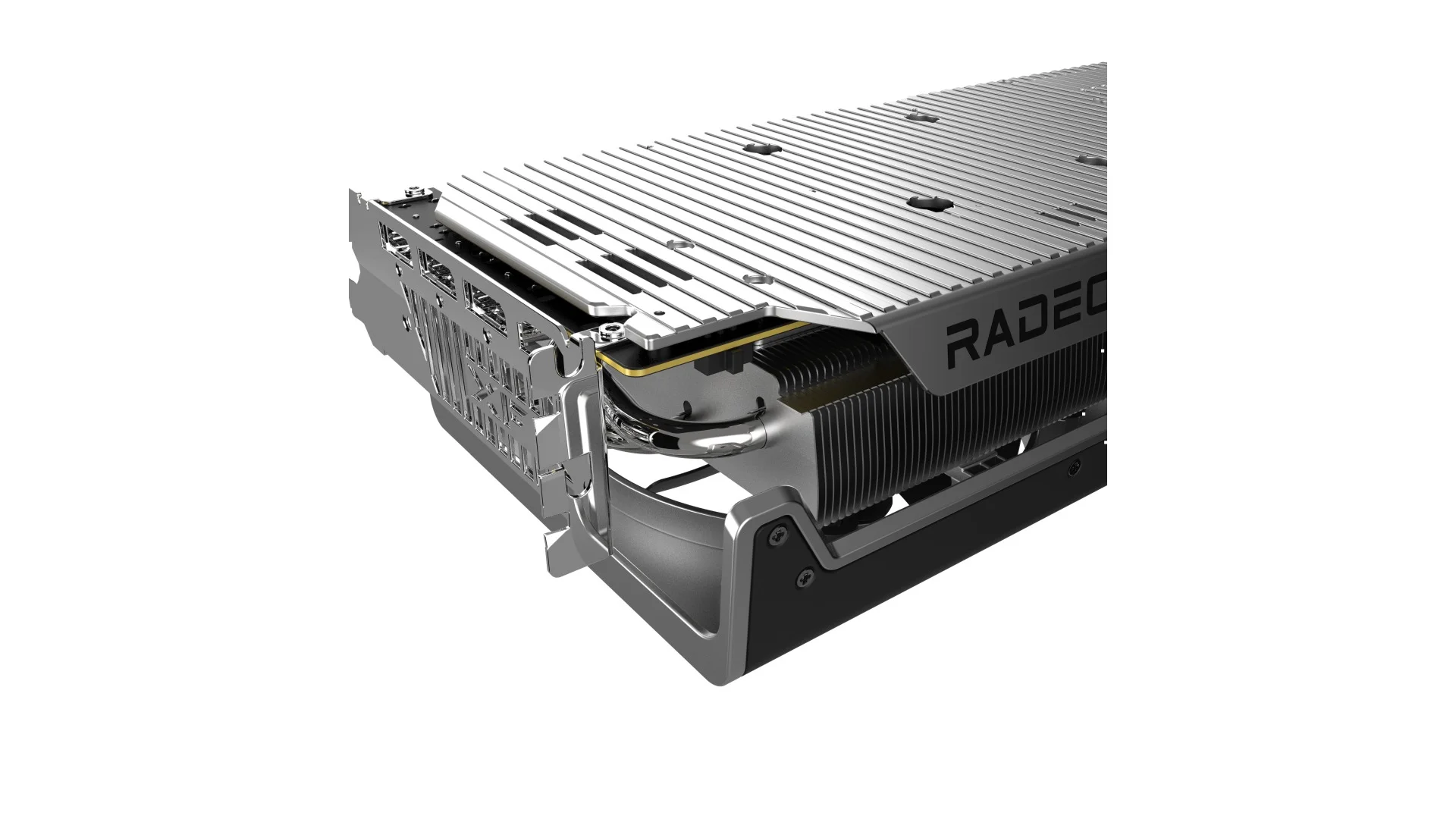 XFX Speedster MERC 319 Radeon RX 7800 XT BLACK Edition 16 GB – detail na výstupy XFX Speedster MERC 319 Radeon RX 7800 XT BLACK Edition 16 GB – detail na výstupy