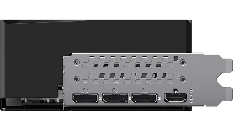 Manli GeForce RTX 5090 Nebula – view of the graphics card’s output ports