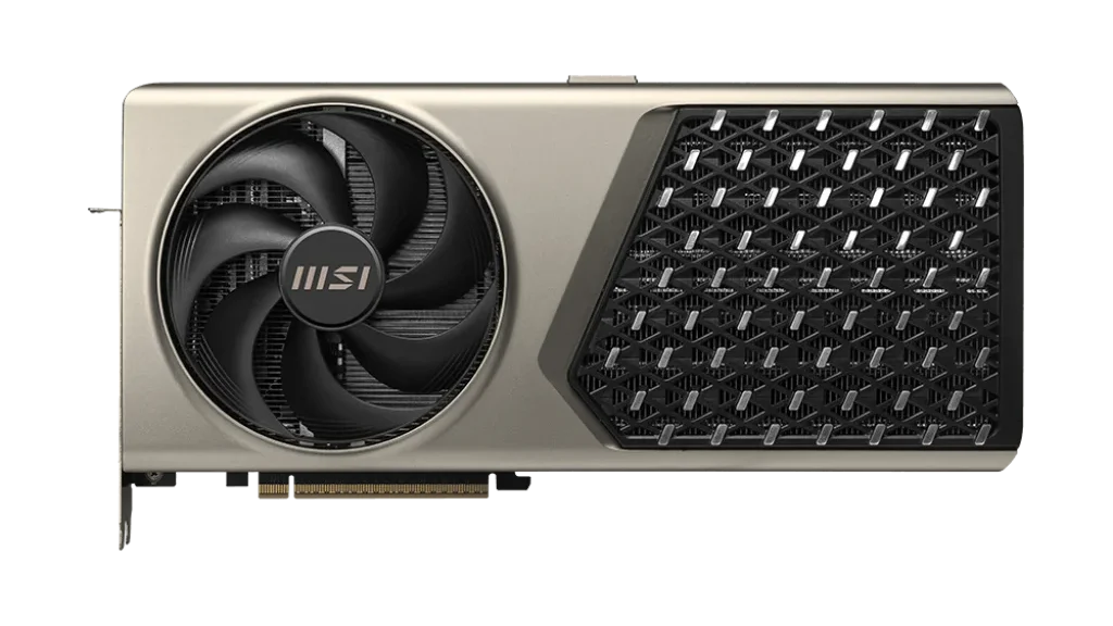 MSI GeForce RTX 5080 16G EXPERT Pohled na přední stranu karty spolu s chladičem