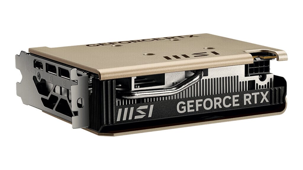 MSI RTX 5050 Inspire Dual-slot bočný pohľad na kompaktné chladenie