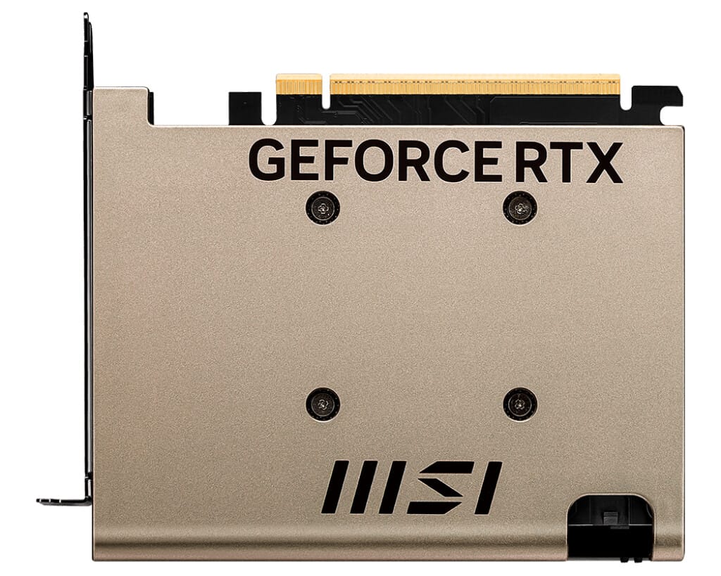 MSI RTX 5050 Inspire Dual-slot zadná strana s backplate