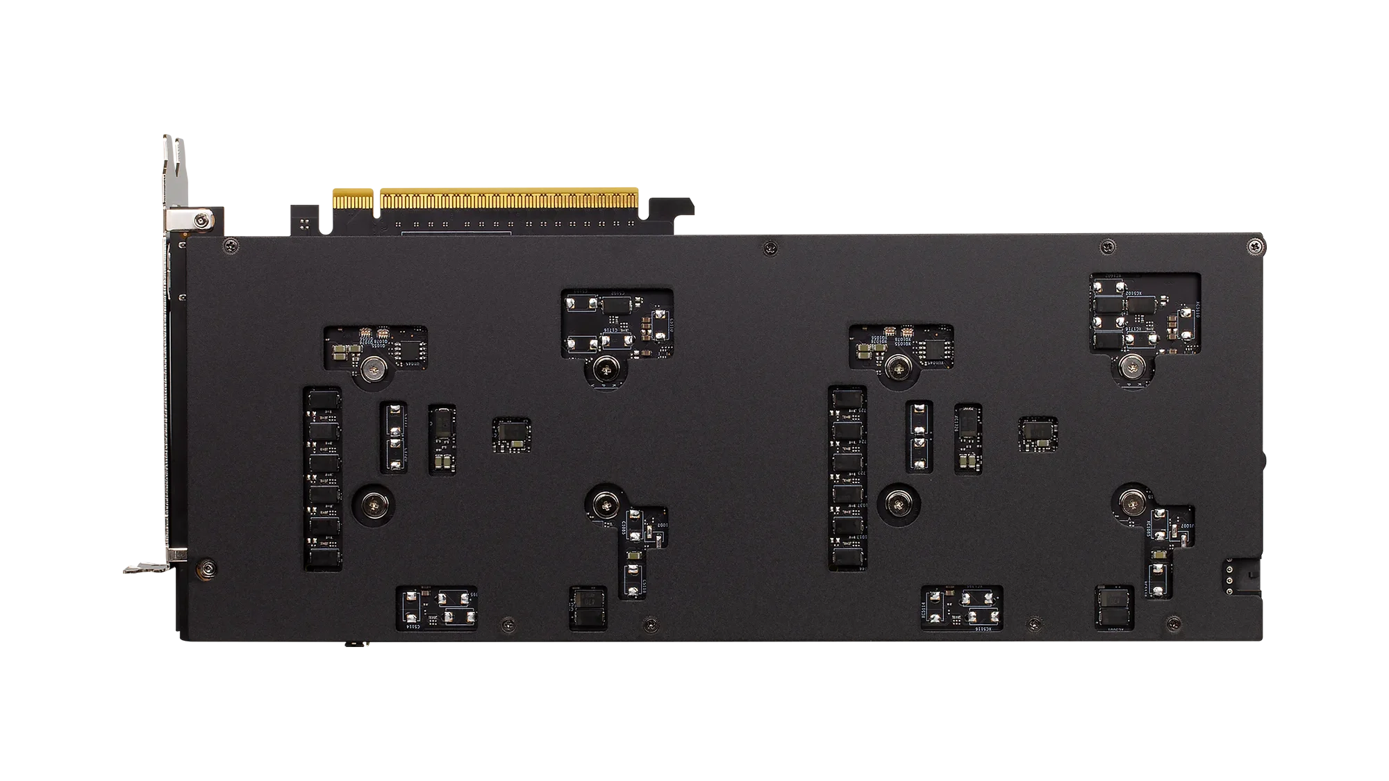 Sparkle Arc Pro B60 Dual 48GB bottom side of the PCB with mounting points.