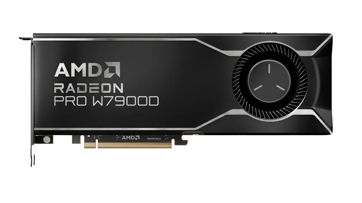 view of the AMD Radeon PRO W7900 48GB graphics card