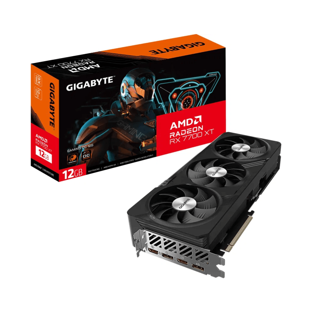 Pohľad na grafickú kartu GIGABYTe RX 7700 XT 12 GB