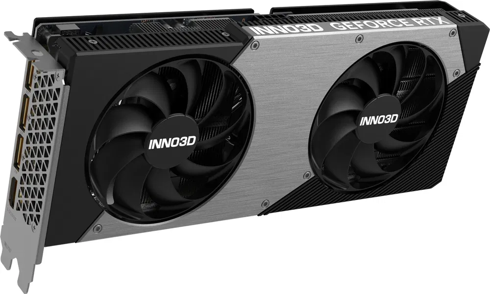 Pohľad na grafickú kartu INNO3D RTX 5060 Ti Twin X2 OC 8 GB