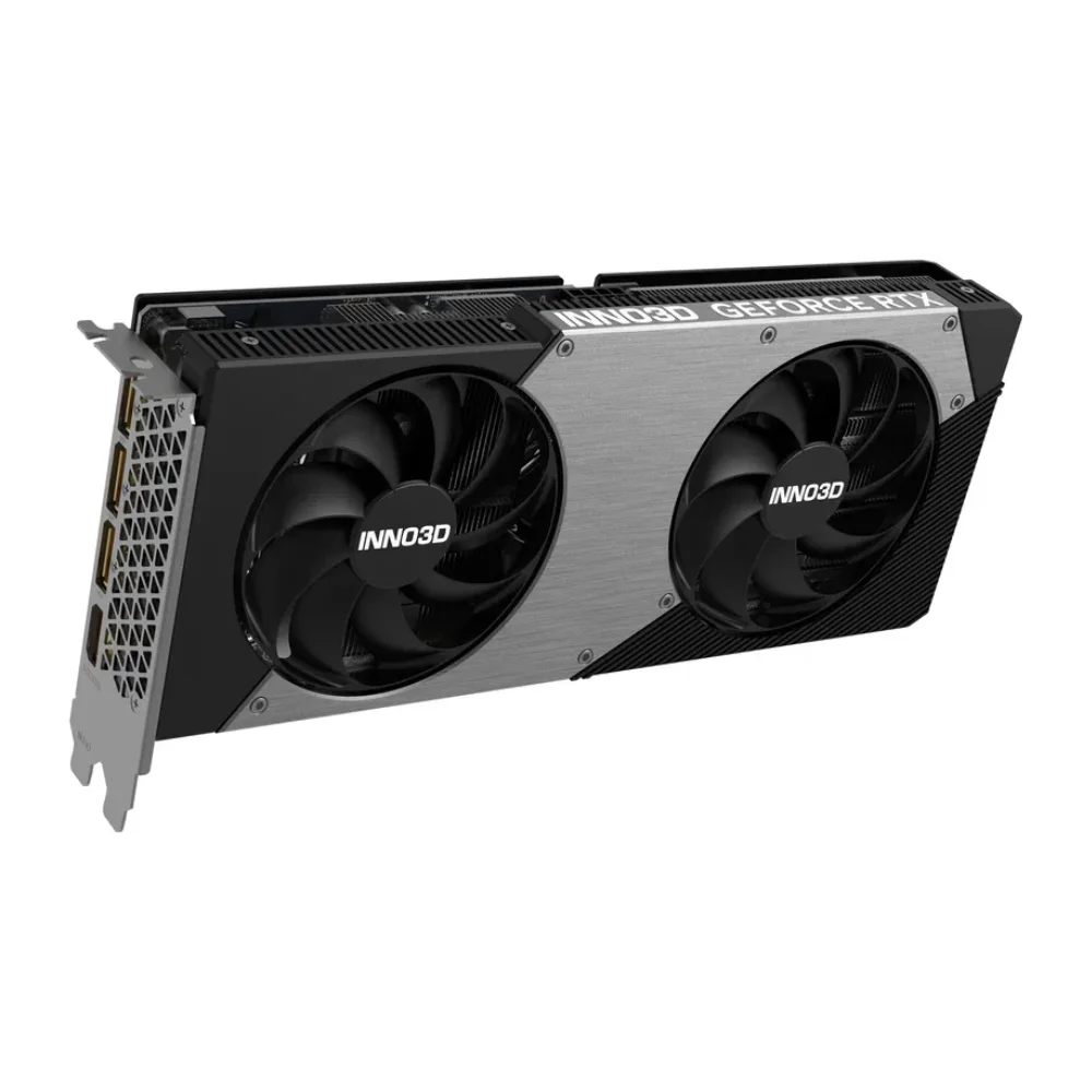 Pohľad na grafickú kartu INNO3D GeForce RTX 5060 Ti Twin X2 8G