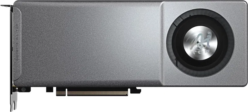 Pohľad na profesionálnu grafickú kartu GIGABYTE Radeon AI PRO R9700 AI TOP 32G