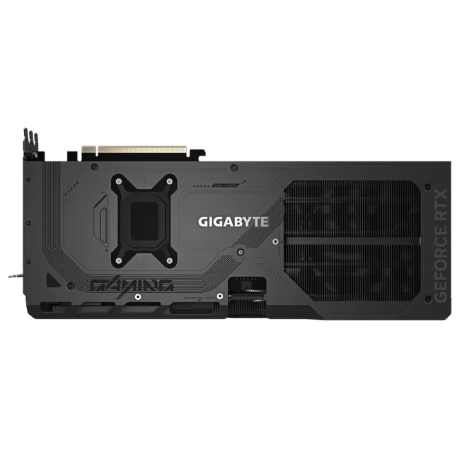 Pohľad na grafickú kartu GIGABYTE GeForce RTX 5080 GAMING OC 16G zozadu