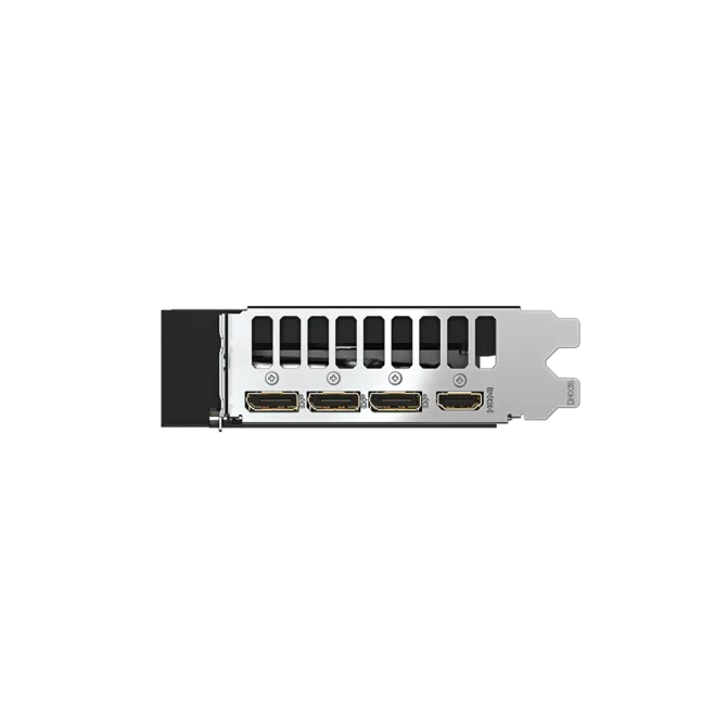 Pohľad na grafickú kartu Gigabyte AORUS GeForce RTX 5060 ELITE 8G a porty Pohľad na grafickú kartu Gigabyte AORUS GeForce RTX 5060 ELITE 8G a porty