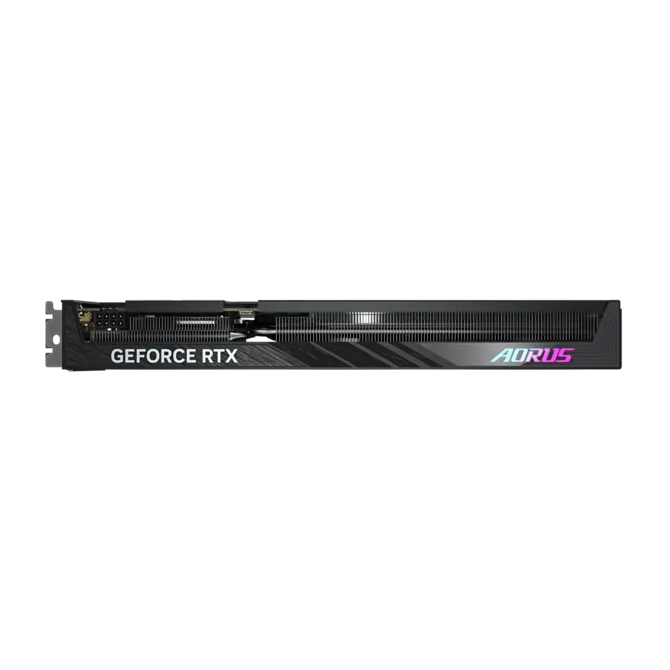 Pohľad na grafickú kartu Gigabyte AORUS GeForce RTX 5060 ELITE 8G zhora Pohľad na grafickú kartu Gigabyte AORUS GeForce RTX 5060 ELITE 8G zhora