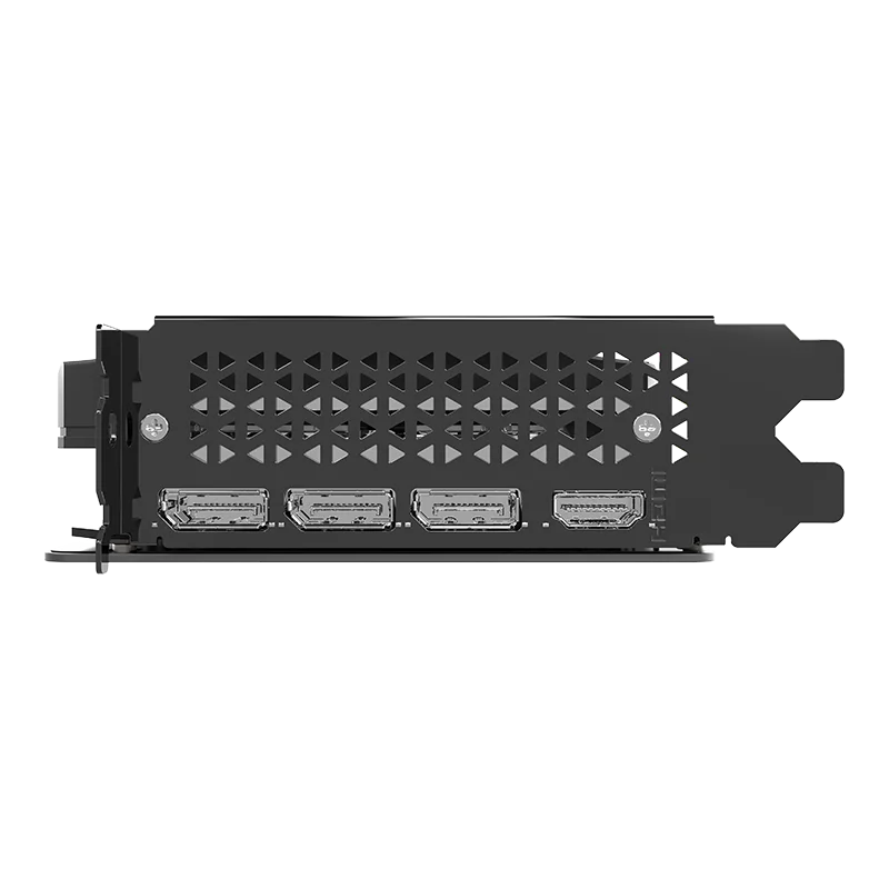 Pohľad na grafickú kartu PNY GeForce RTX 5060 Ti 16GB EPIC-X RGB Overclocked a porty