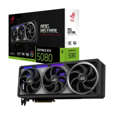 Grafická karta Asus ROG Astral GeForce RTX 5080 16GB OC spolu s jej balením