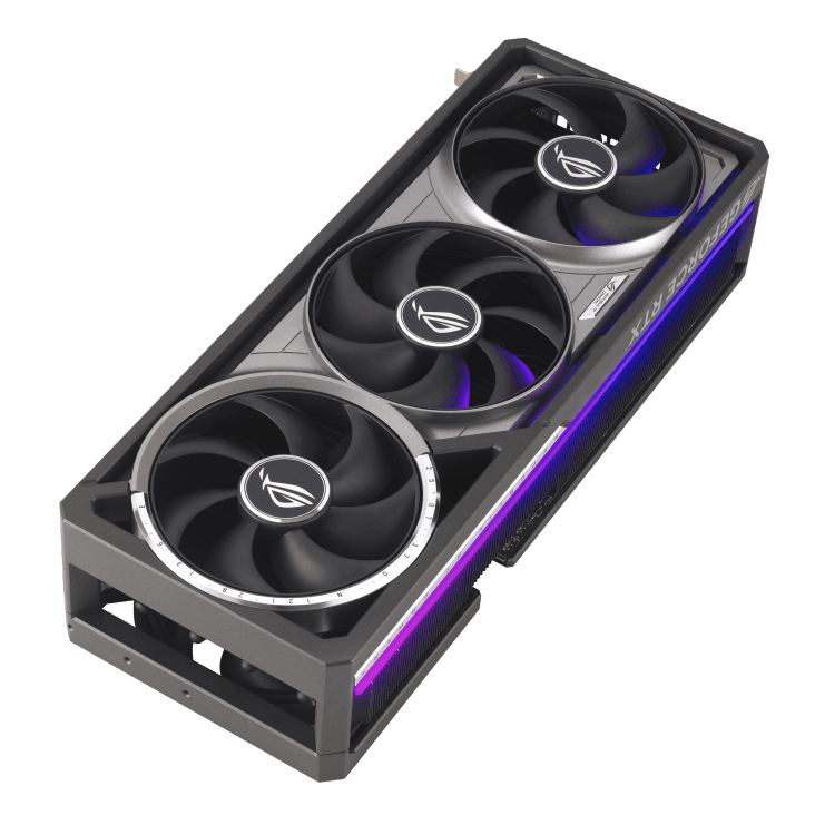 Pohľad na produkt Asus ROG Astral GeForce RTX 5090 32GB OC Edition – šikmý pohľad Pohľad na produkt Asus ROG Astral GeForce RTX 5090 32GB OC Edition - šikmý pohľad