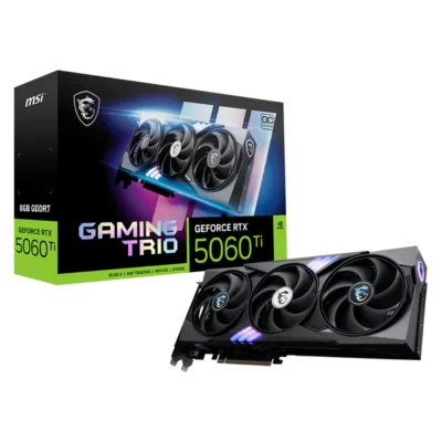 Grafická karta MSI GeForce RTX 5060 Ti 8G GAMING TRIO OC spolu s jej balením