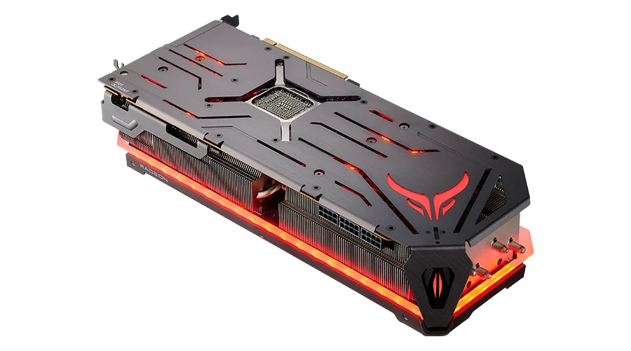 Grafická karta PowerColor Red Devil RX 7900 XTX a jej zadná strana